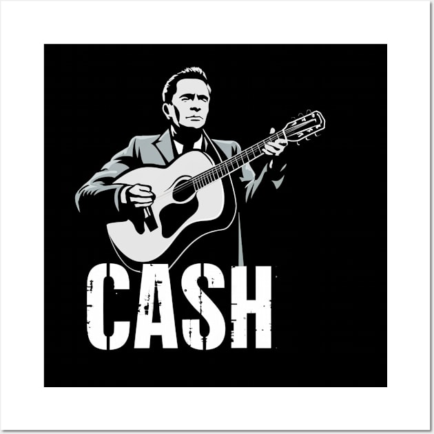 The Guitarist Johnny Cash Wall Art by Aldrvnd